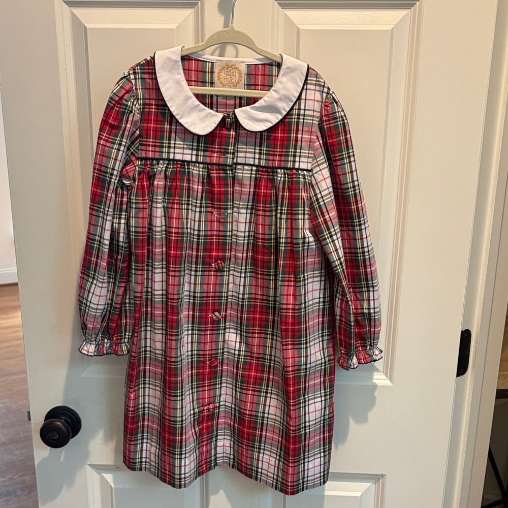 The Beaufort Bonnet Company Red Plaid Dress with White Collar